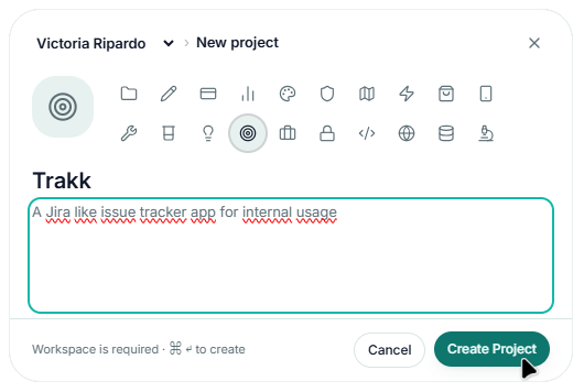 Naming the new project