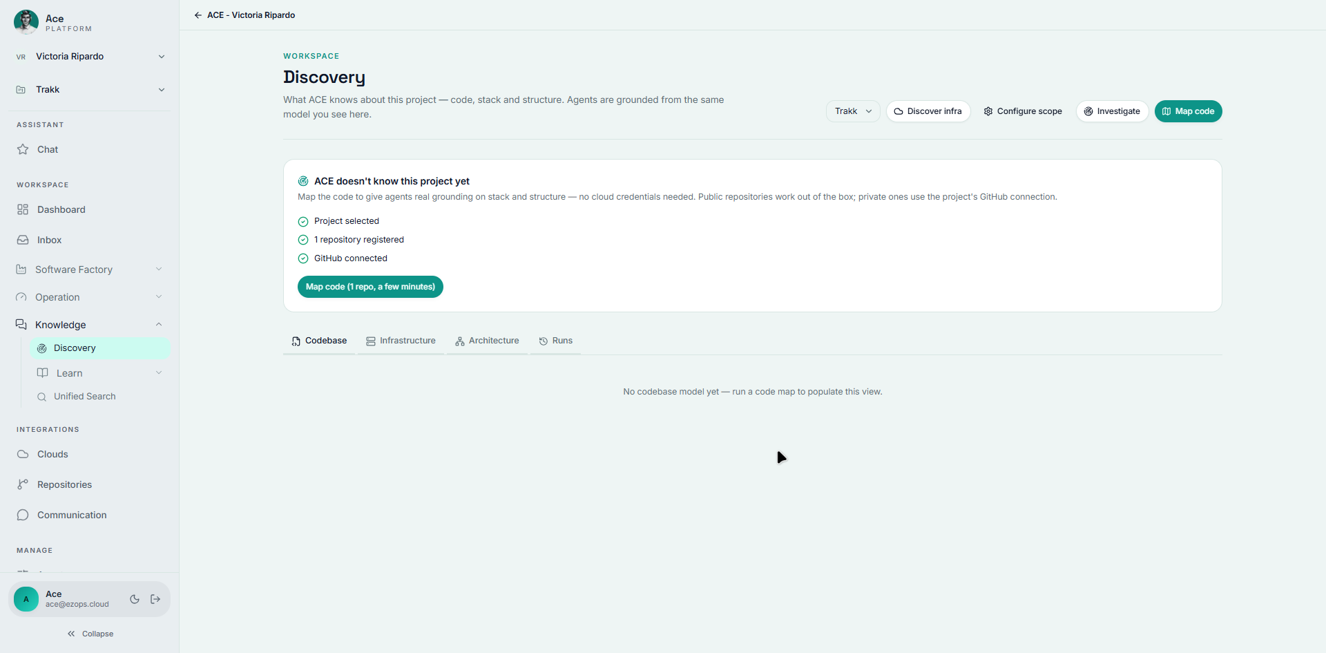 Mapping the codebase in Discovery